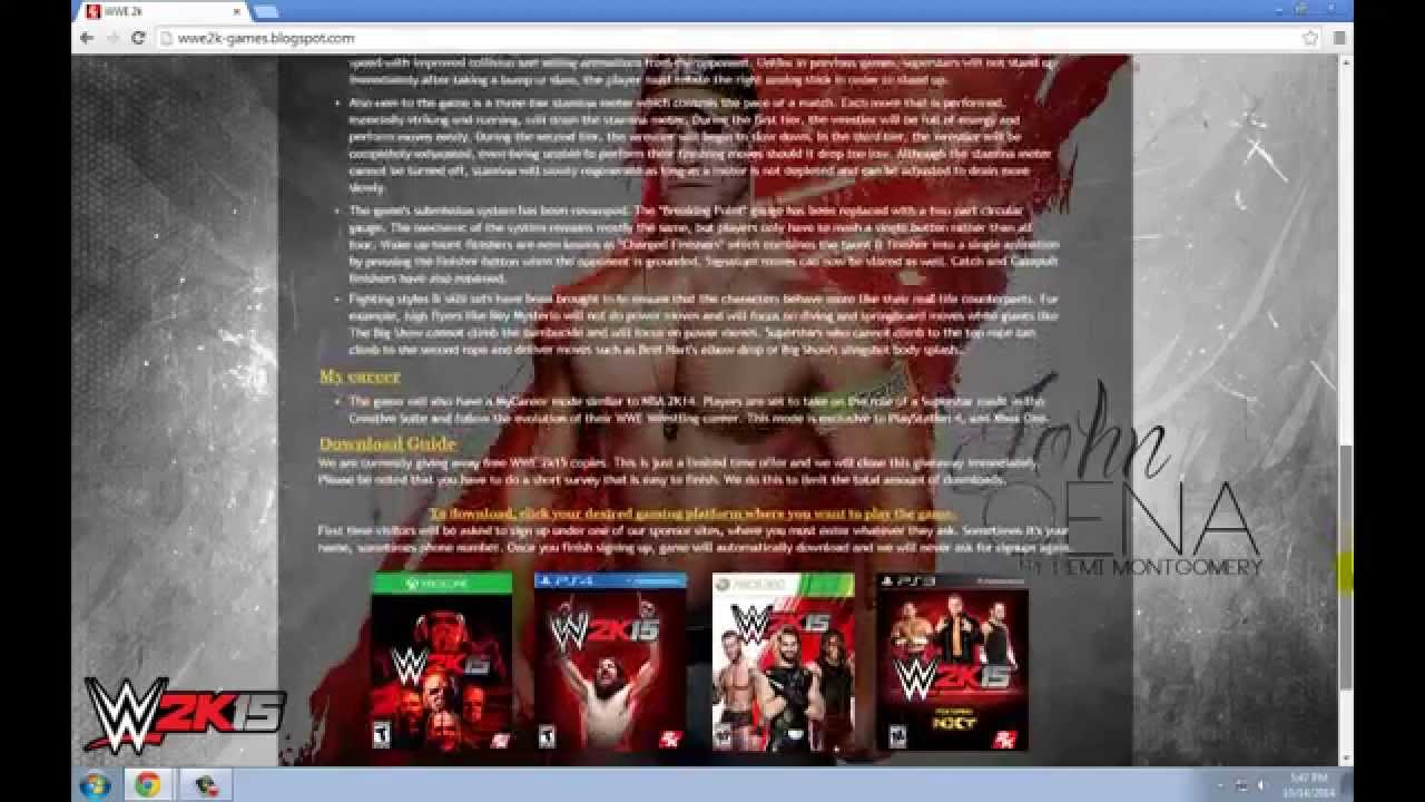 Wwe 2k15 pc game free download full version highly compressed